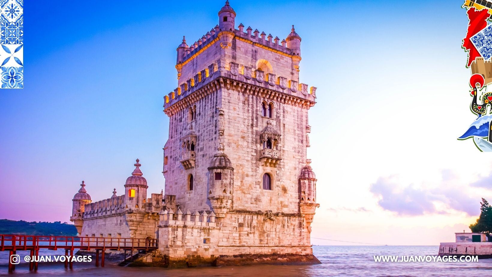 Vue de la Tour de Belém, monument emblématique de Lisbonne situé au bord du Tage, symbole de l'ère des découvertes portugaises.